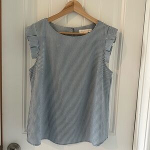 Monteau Striped Blue and White Blouse